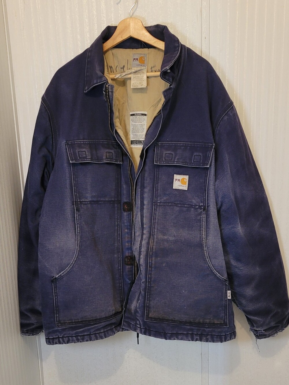 Carhartt FRC066 FR Flame Resistant Duck Traditional Coat Jacket XL Regular Navy